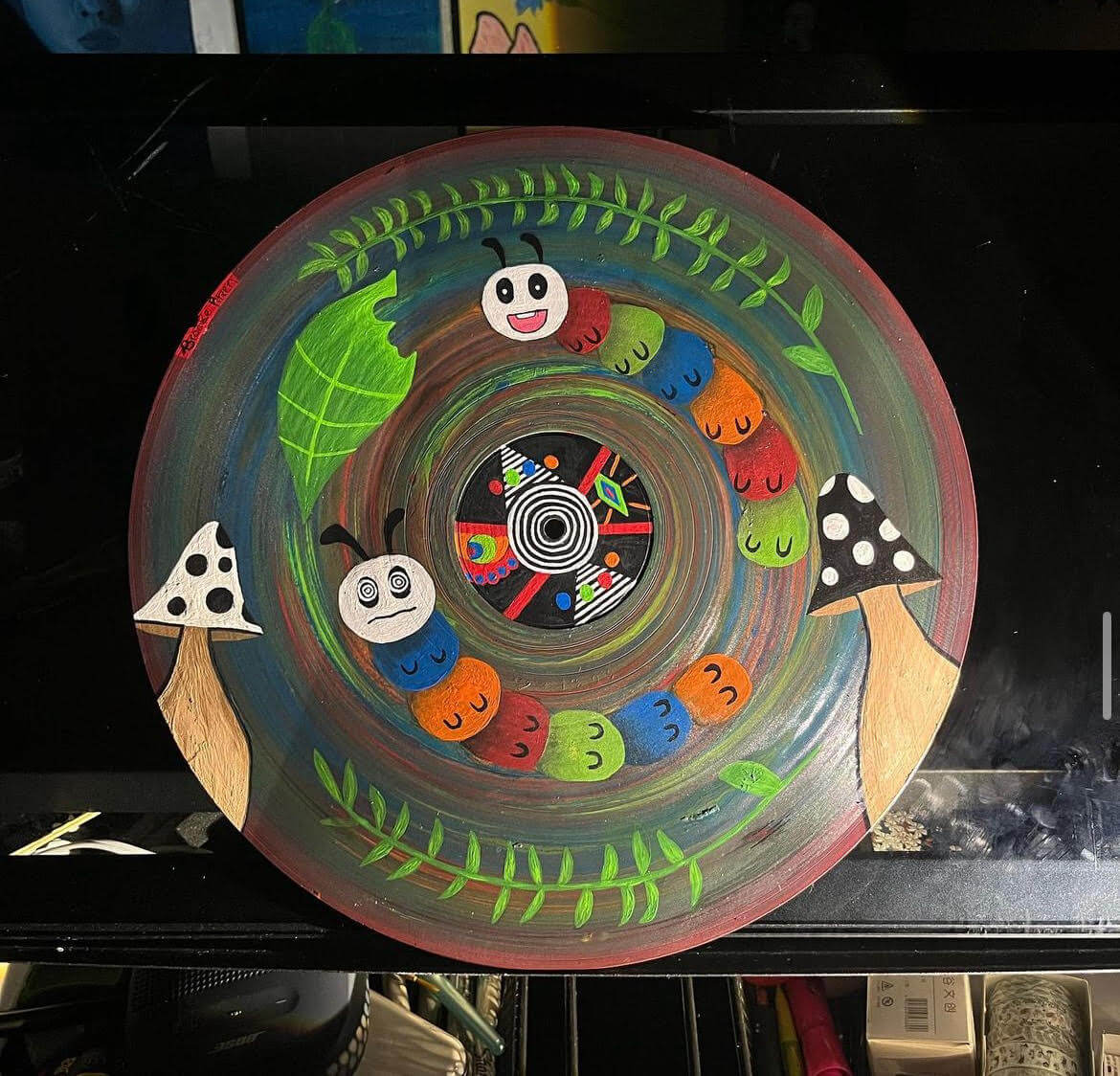 Trippy Caterpillars - Original Record Painting