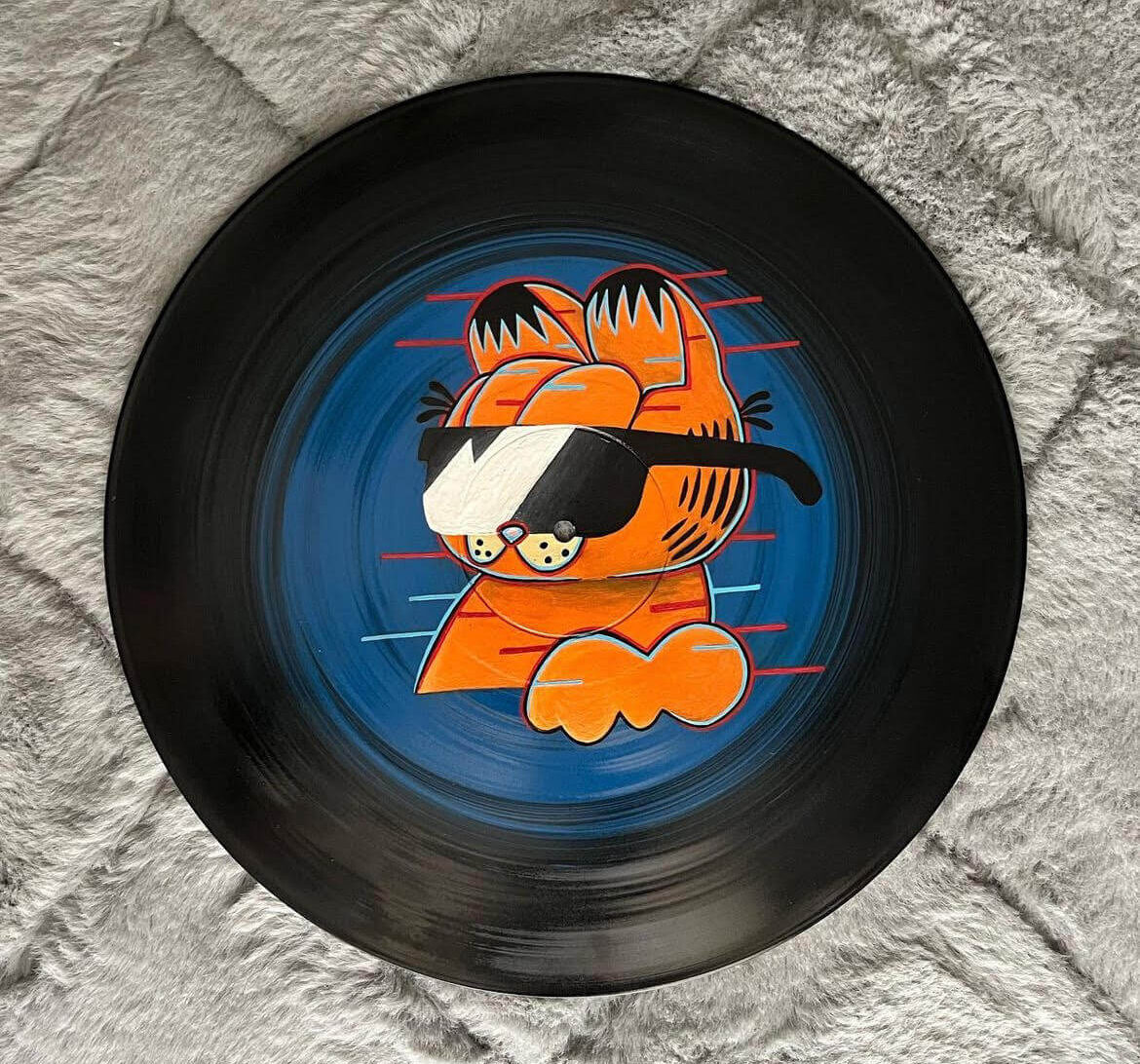 Glitched Garfield Record Painting